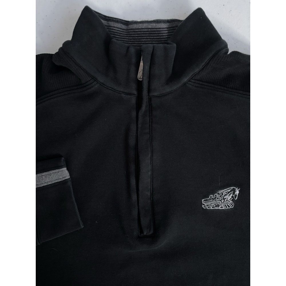 Bobby Jones Men's Medium Black Thick Cotton 1/4 Zip Golfing Pullover Sweatshirt